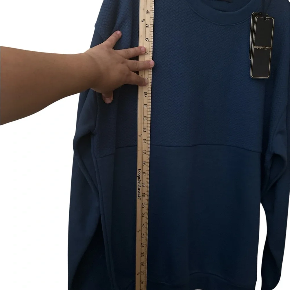 EIGHTH AVENUE Crewneck Sweater in Deep Blue,Size XL,NWT